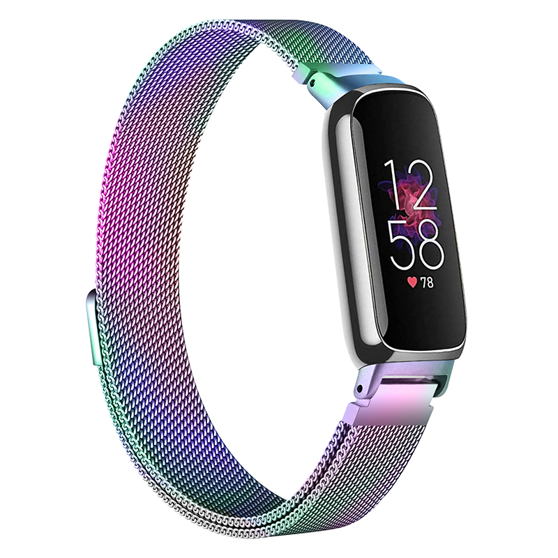 Wizvv Cinturino compatibile con Fitbit Luxe Bands, Cinturini regolabili in acciaio inossidabile per Fitbit Luxe Smart Watch per le Donne Uomini-nero
