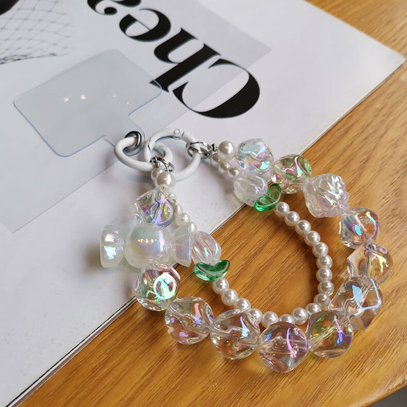 iPhoneアクセサリー iPhone 17 promax 256GB For iPhone 17 16 Pro Max Rope Phone Case Chain Bling Pearl Beads