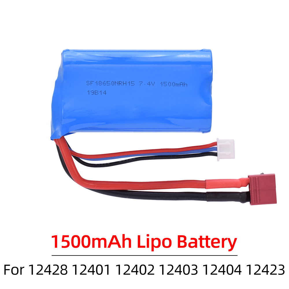 7.4V 1500mAh Lipo Battery For Wltoys 12423 12428 A959-B A969-B