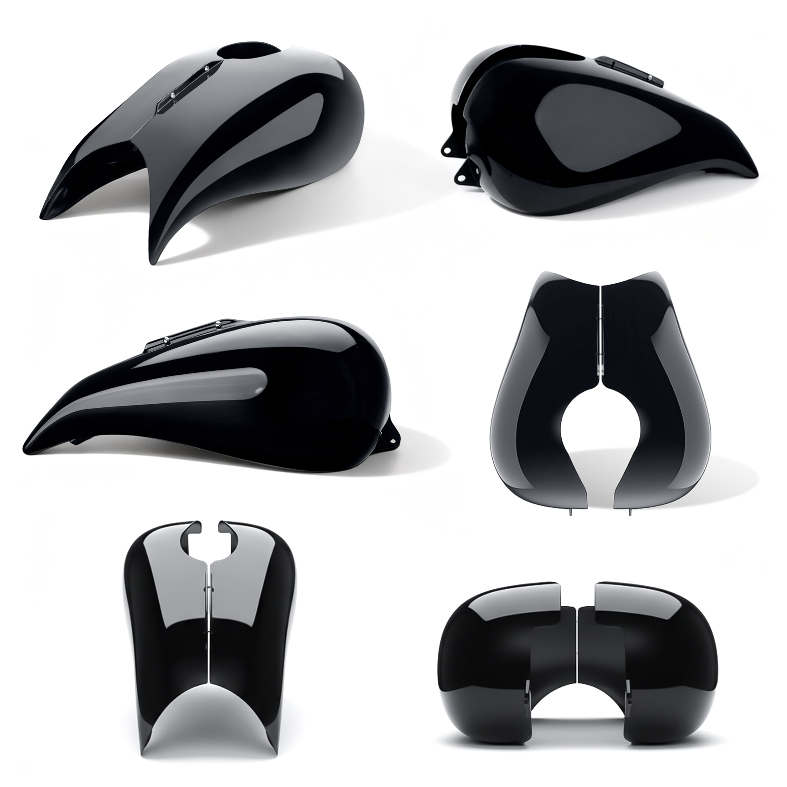 G-MINE HARLEY-DAVIDSON タンク、シート、カウル Vivid Black Stretched Gas Tank Cover For Harley Touring Street