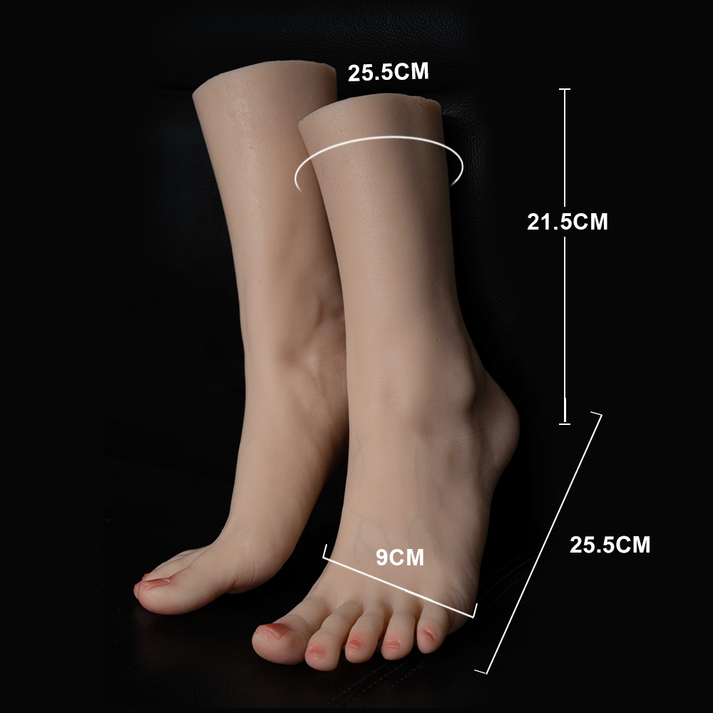 One Foot Platinum Silicone Female Foot Model Realistic Toe Positioning  21.5cm