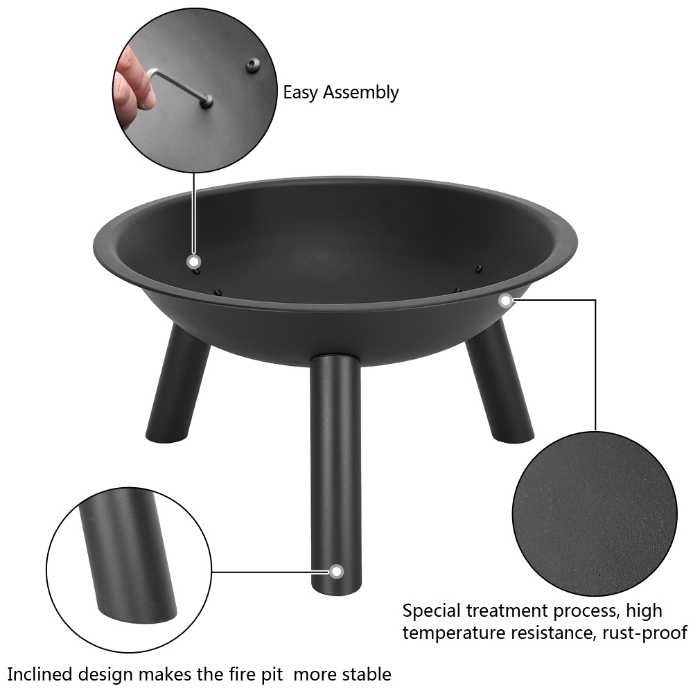 Outdoor Fire Pit Wood Burning Portable Foldable Firepit Patio Bbq