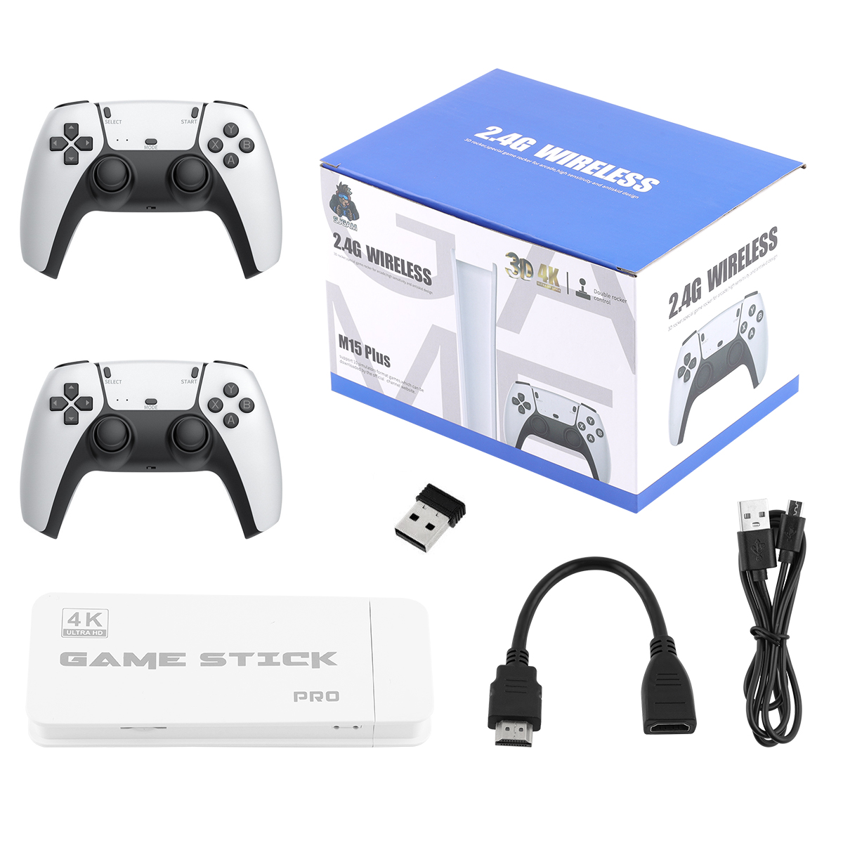 thumbnail image 2 of Retro Game Stick 4K HDMI Console With 64GB Storage & 20,000+ Classic Games - 2 Wireless Controllers, Dual-Core Cortex-A7 2 of 6