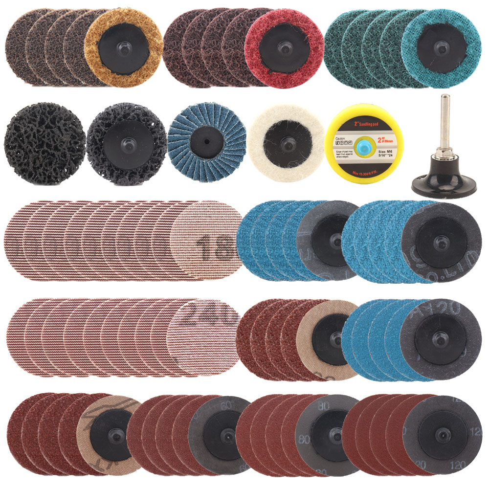 50mm Roloc type quick change discs for sanding and surface blending. Medium surface blending