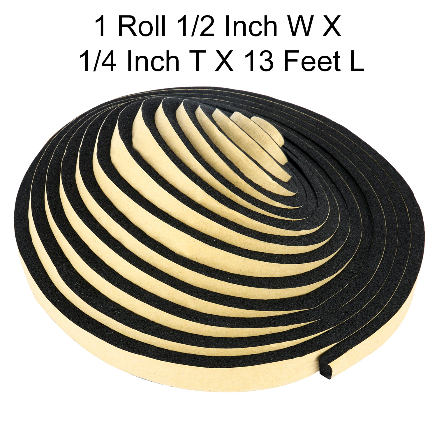 Weather Stripping Door Insulation Foam Strips (2 Rolls 1/2"W X 1/4"T X