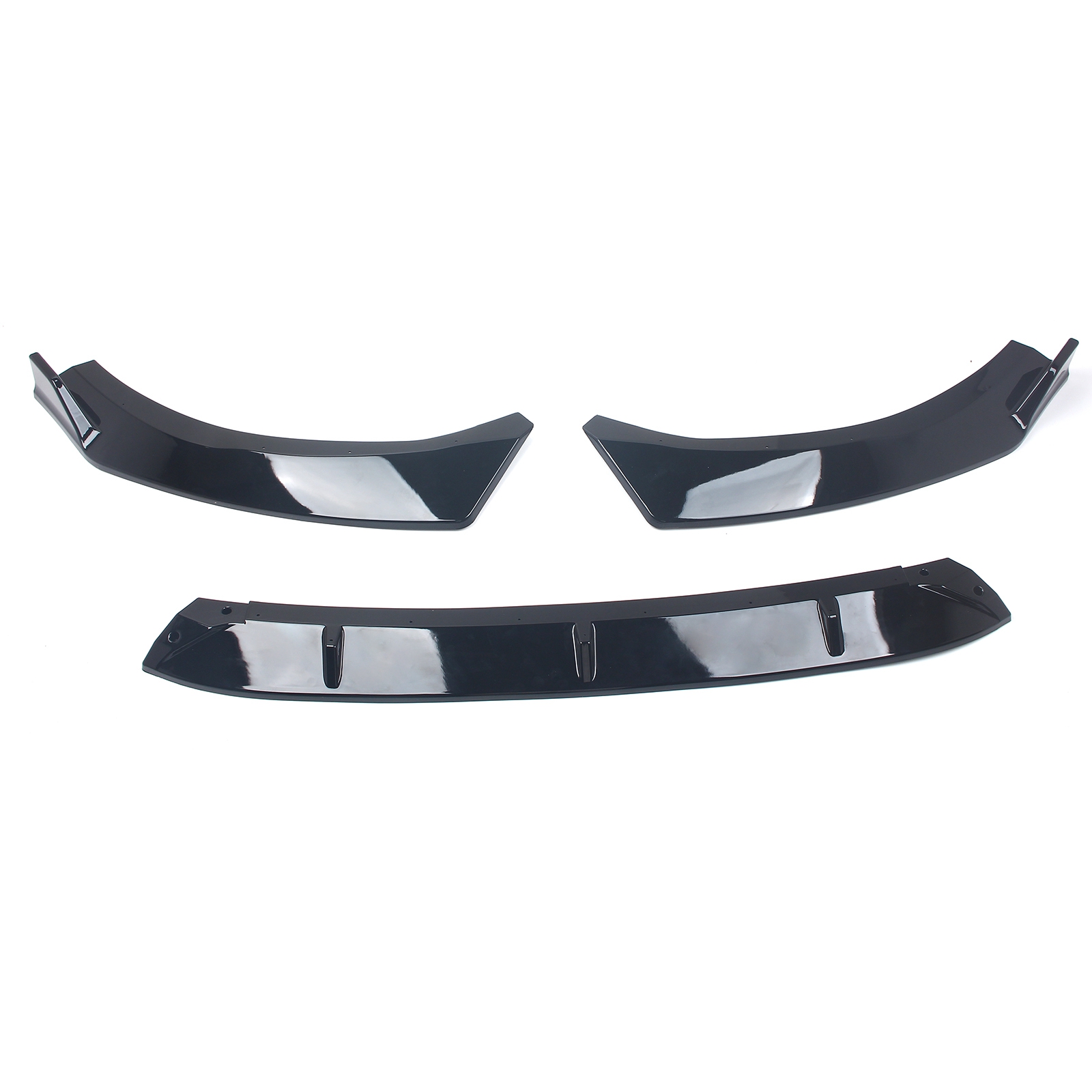 WheelX Gloss Black 3-Piece Front Bumper Lip Splitter For 2020-2024 Kia K5 (GT, GT-Line, EX)