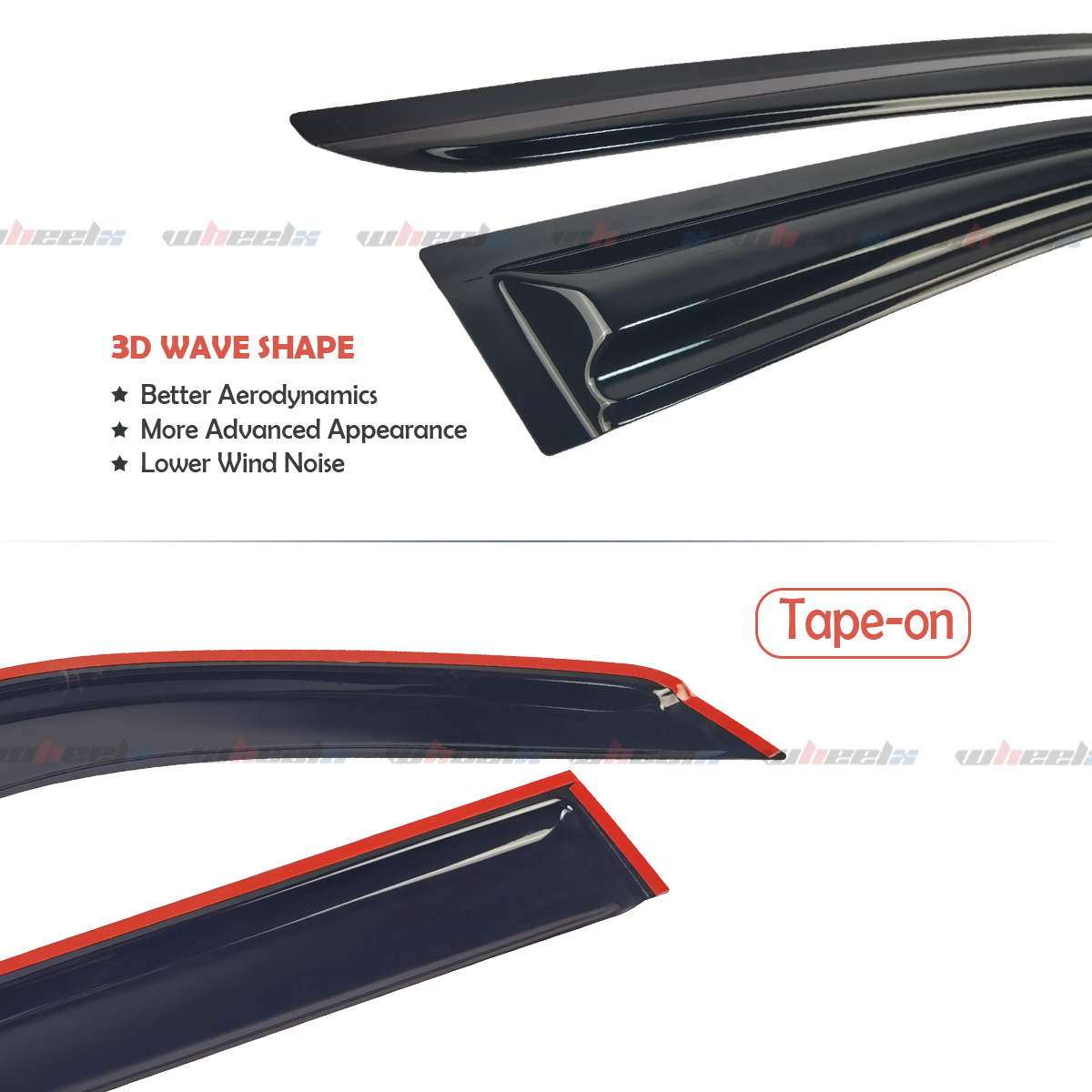 JDM Smoked Acrylic Window Visors Rain Guards For 2006-2012 Toyota RAV4 - 4 Piece