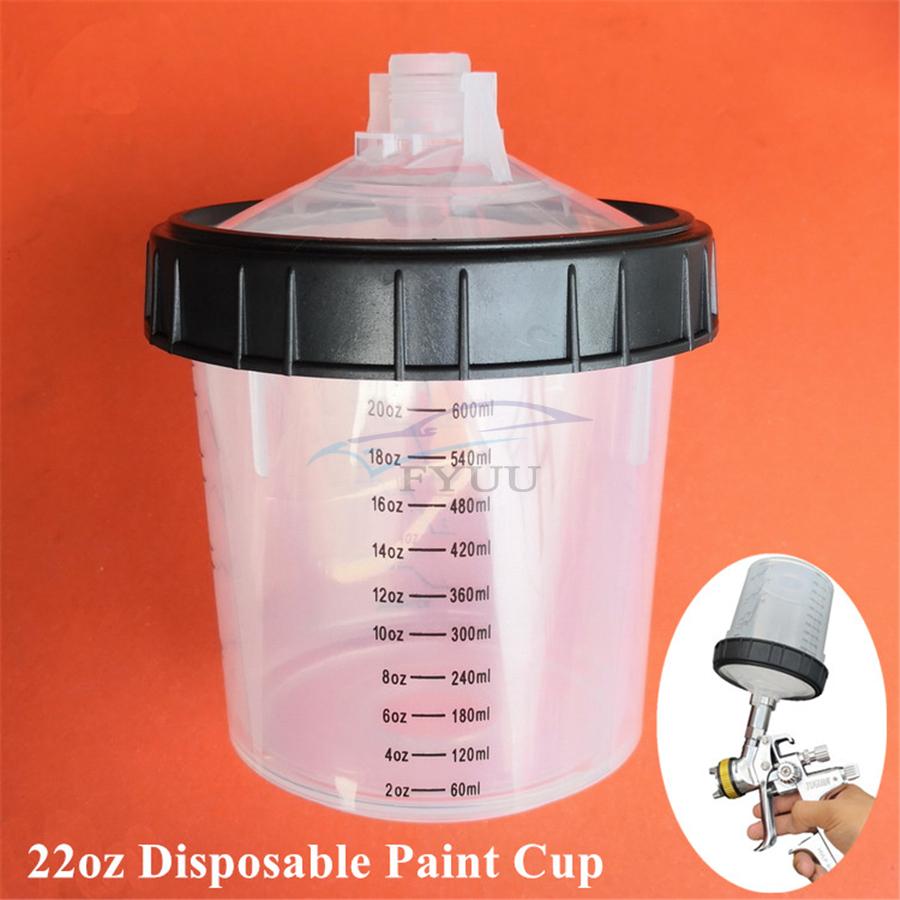 22oz Disposable Paint Cup1 Hard Cup&Collar For Spray Gun PPS Type H/O