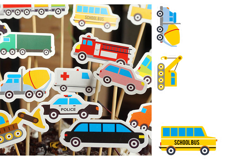 Cake topper Car 18pcs Cake Insert Card Wedding Birthday Party Supply