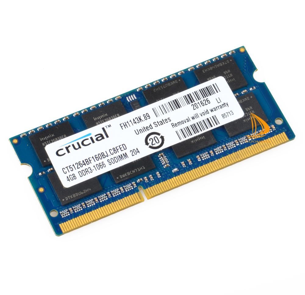 Crucial 8 Gb Ddr3 Ram 2x 4 Gb 2rx8 Pc3 8500s 1066mhz Sodimm Laptop