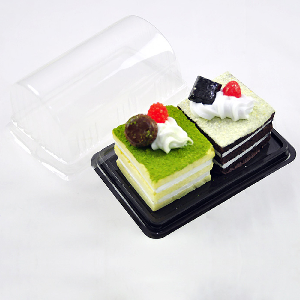 Rectangle Takeout Roll Cakes Dessert Pastries Container Plastic Box