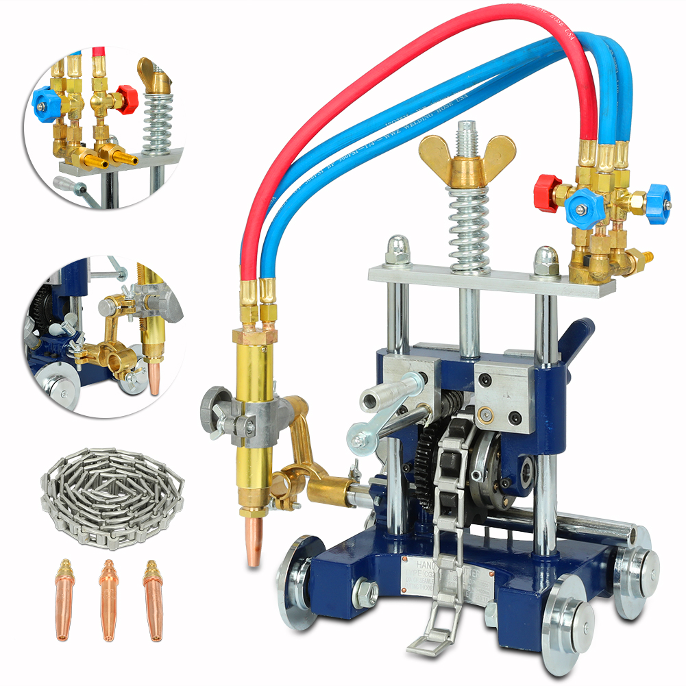 Manual Pipe GAS Cutter Bevel Torch Track Chain Cutting Beveling Machine