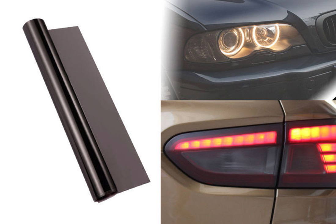 30 x140cm Smoked black Car Headlight Tint Film Fog Tail Light protector