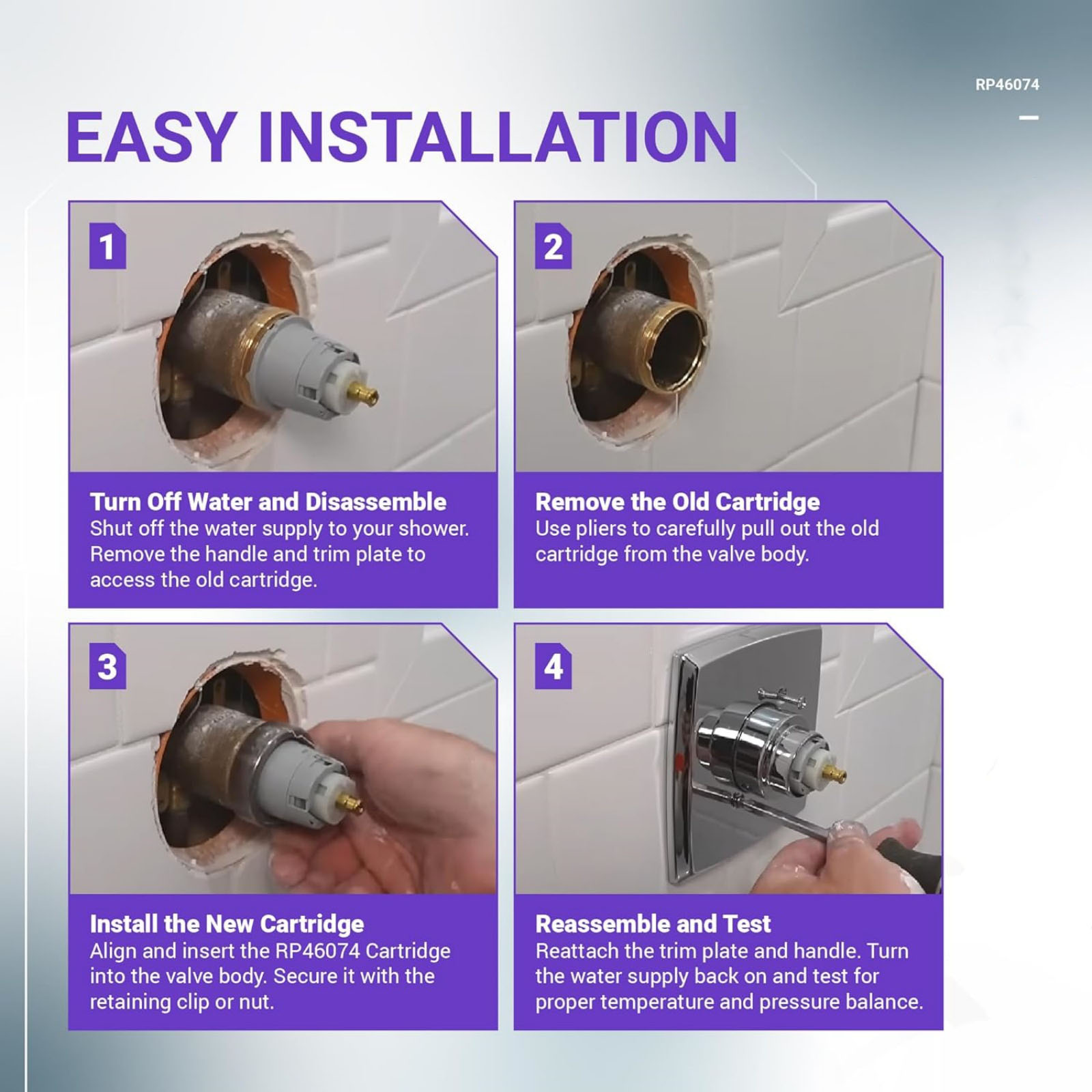 RP46074 Shower Cartridge Replacement – Compatible With Delta 13/14 Series, Fixes Leaks & Temperature Issues (2006-Present)