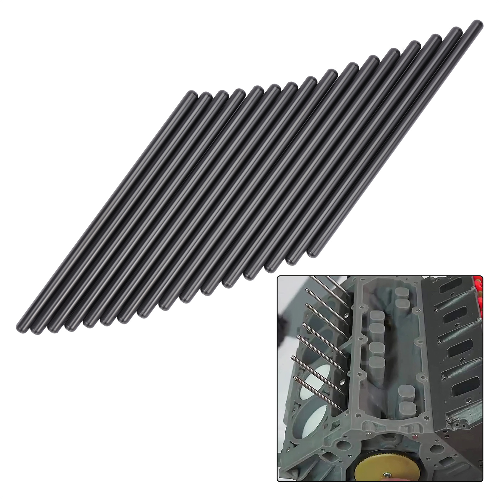 thumbnail image 2 of EWAY 16pc 7.400" Hardened Pushrod Set For GM LS Engines - 5.3L 5.7L 6.0L 6.2L 2 of 4