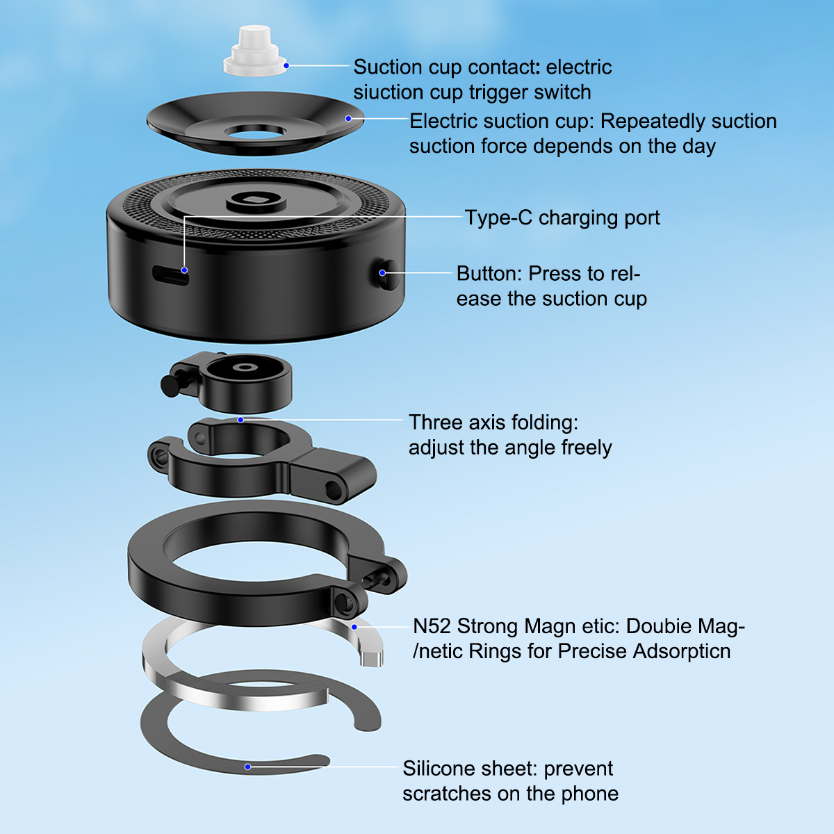 Seat Cover ABS Vacuum 360 Adjustable Magnetic Suction Cup Phone Holder At ₹ 405/piece In Surat