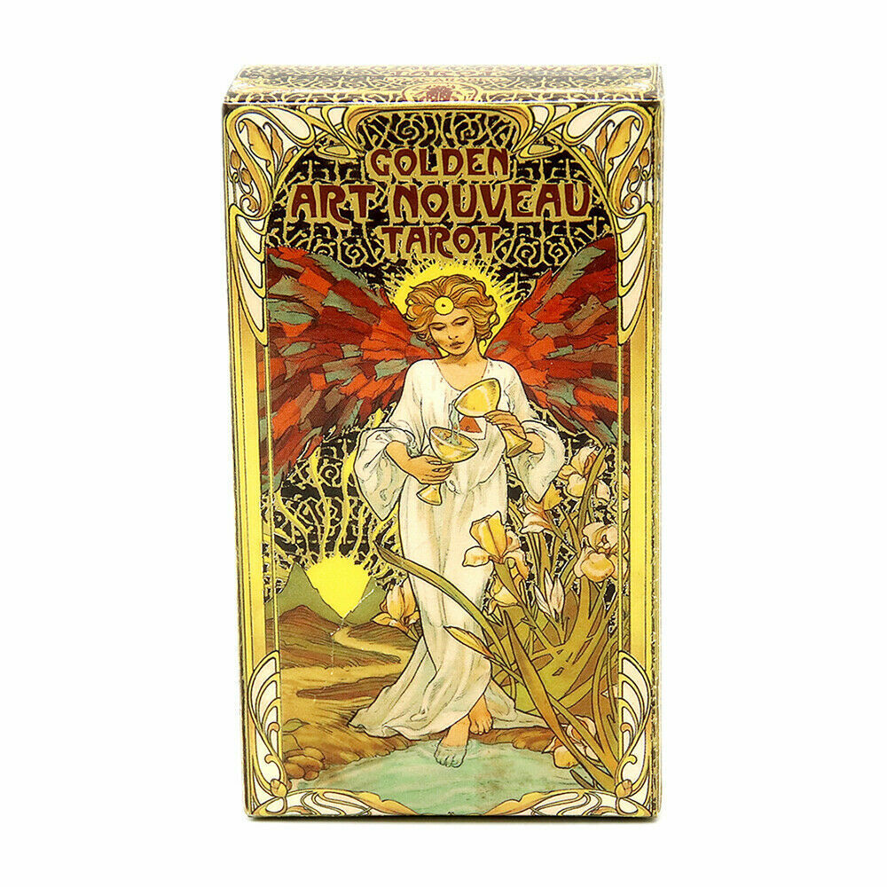 Golden Art Nouveau Tarot Cards Rider Waite Divination Board Party