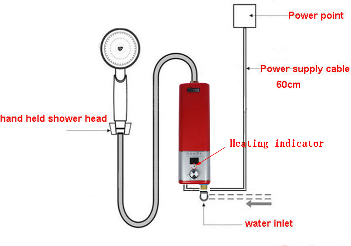 Electric Instant Tankless Hot Water System Shower Heater Under Sink Tap
