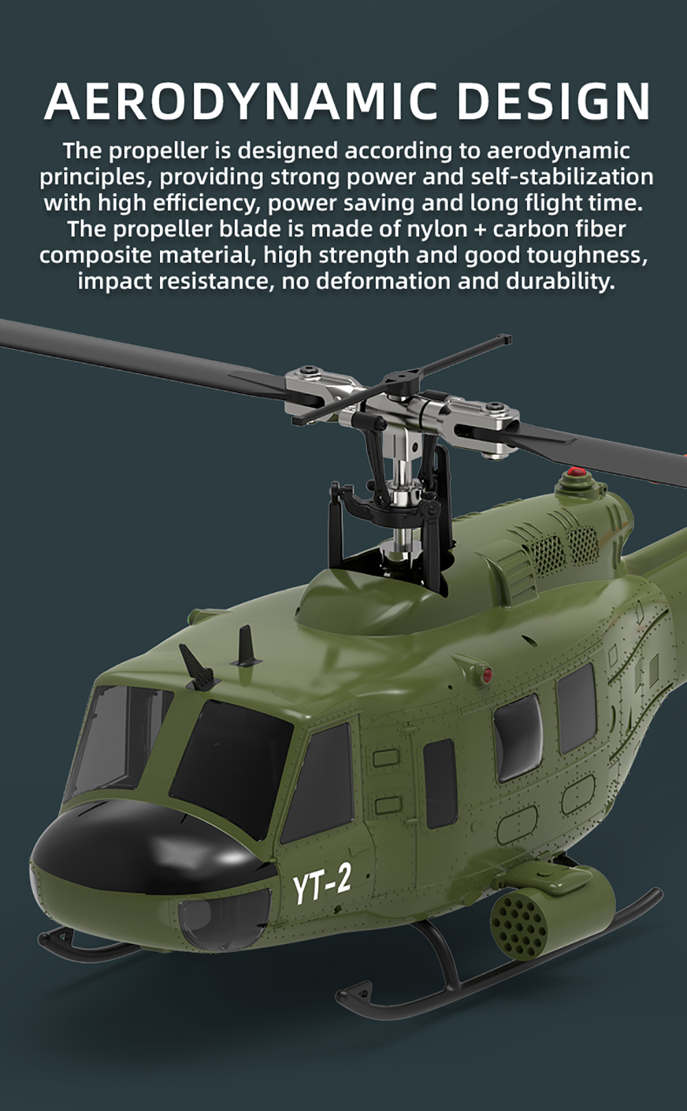 YUXIANG F07-V UH-1 Huey 6-Axis Gyro 6CH 3D Flying Brushless RC