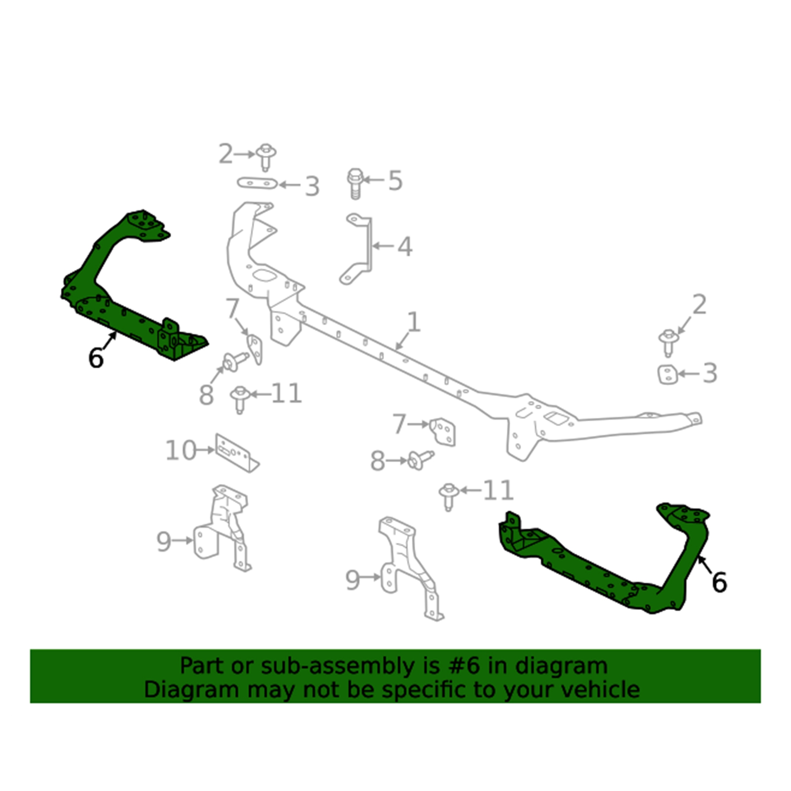 1PC FRONT REINFORCEMENT BAR FIT FOR RANGE ROVER VELAR LR091687
