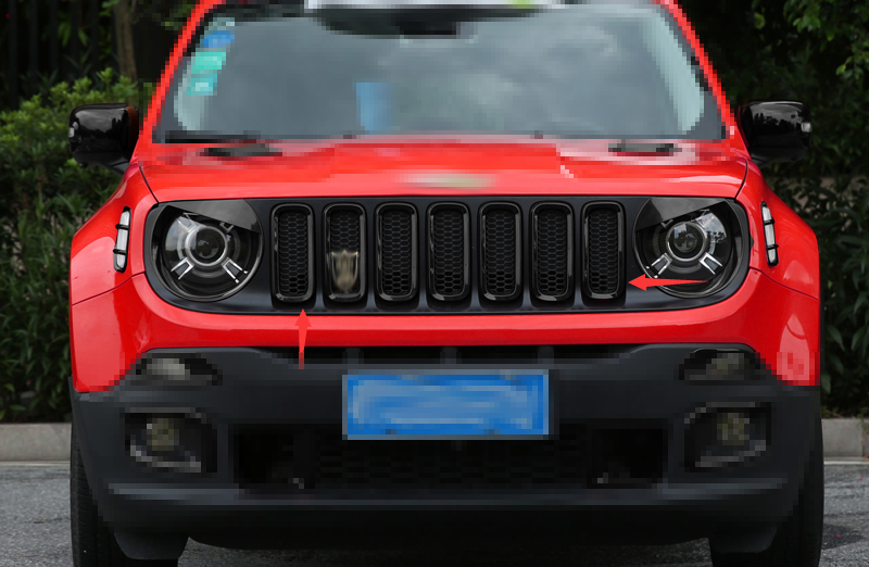 For Jeep Renegade 20152018 Black Front Upper Bumper Grill Grille Frame