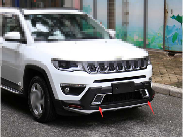 For 20172019 2020 Jeep Compass Black Silver Front Bumper Diffuser