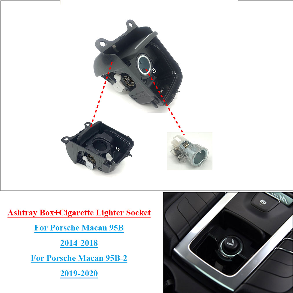 Center Ashtray Box+Cigarette Lighter Socket Fits Porsche Macan 95B/95B-2  2014-20