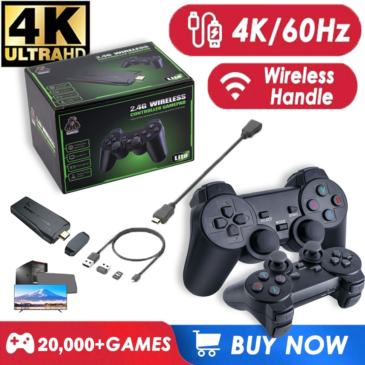 GAME Stick GD30 HDMI Video Game Built-in 35K+ Classic Games 4k