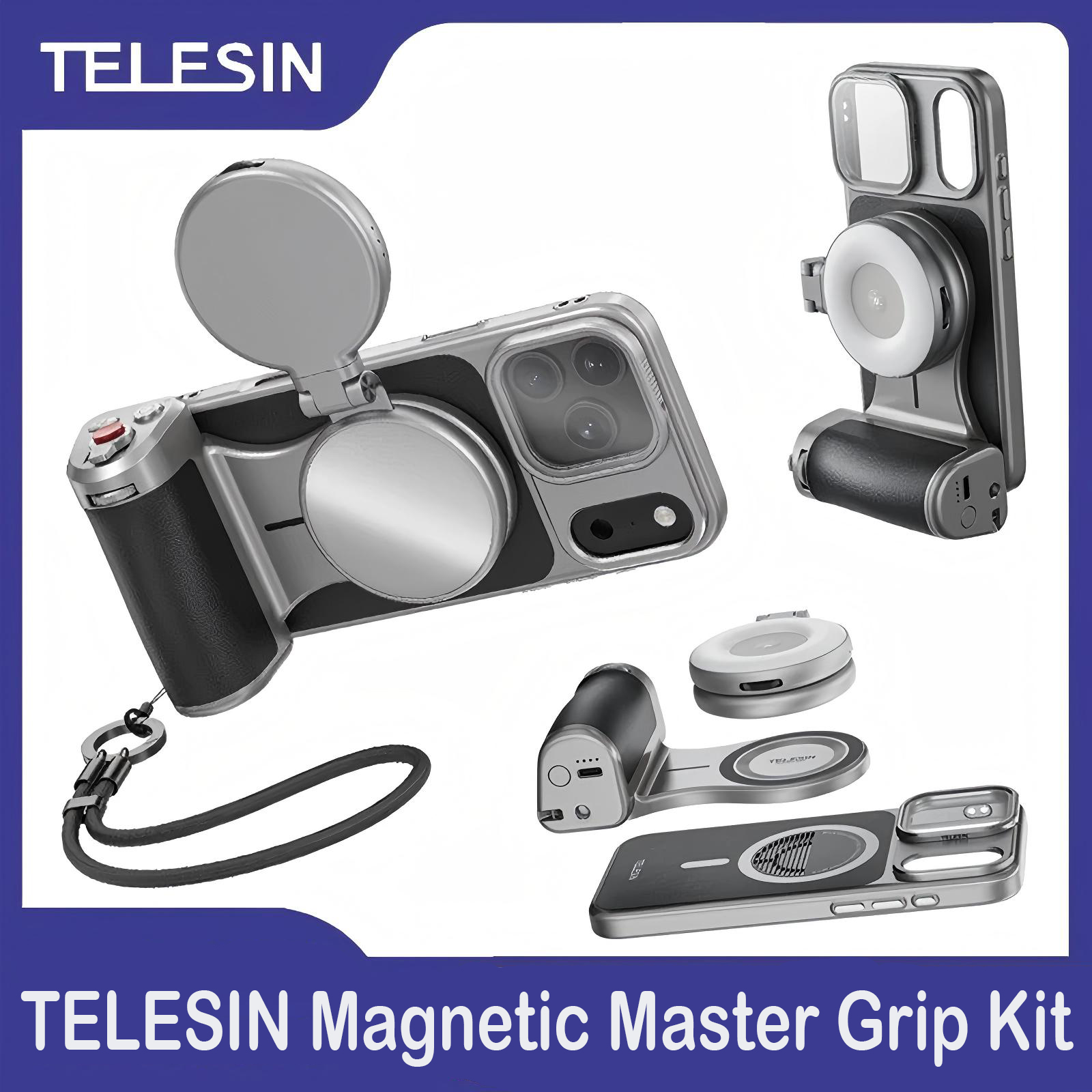 TELESIN Master Grip Set Magnetic Phone Camera Grip For iPhone 17