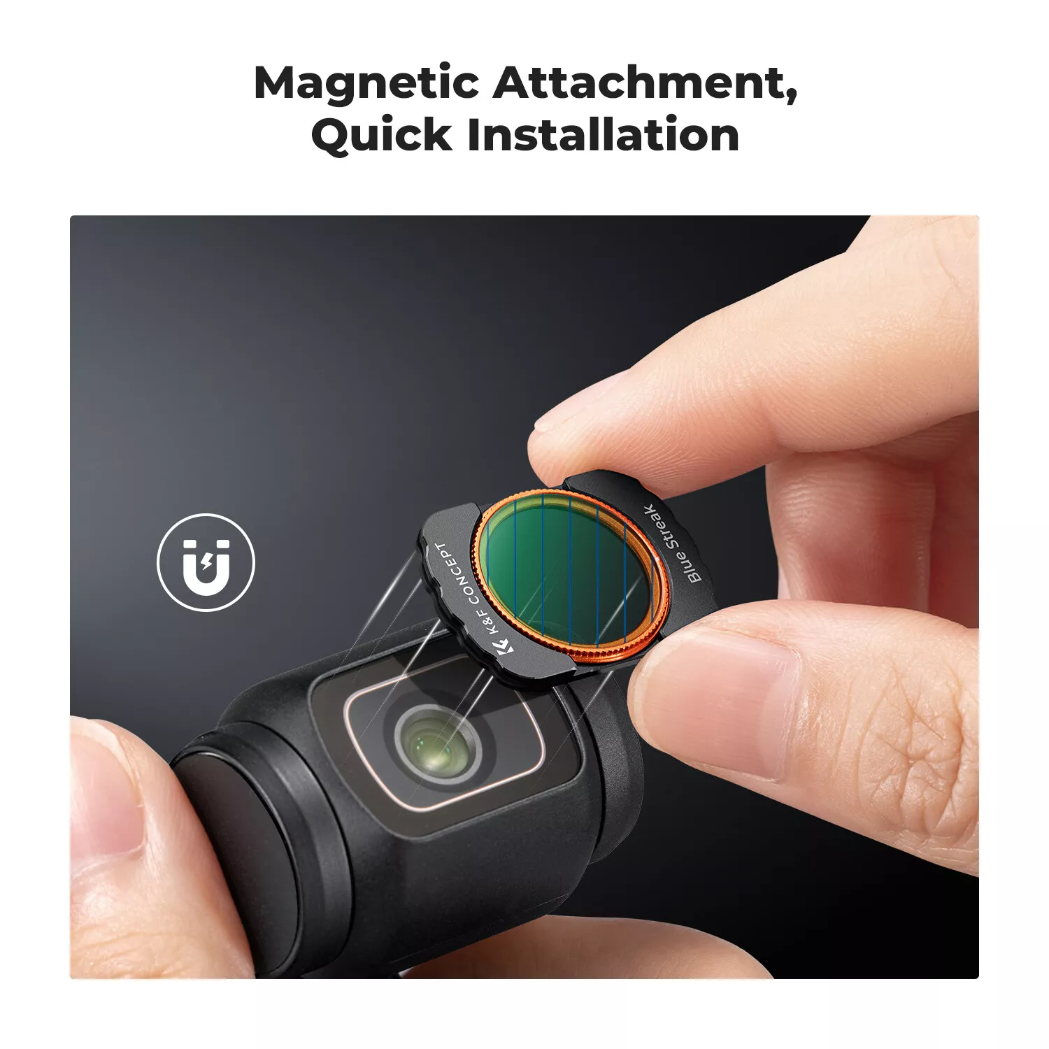 K&F Concept Magnetic Blue Streak Filter for DJI Osmo Pocket 3 