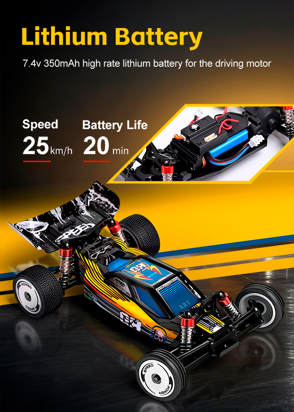 WLToys 244016 2WD RC Racing Car 2.4G 15KM/h 50M Distance Remote