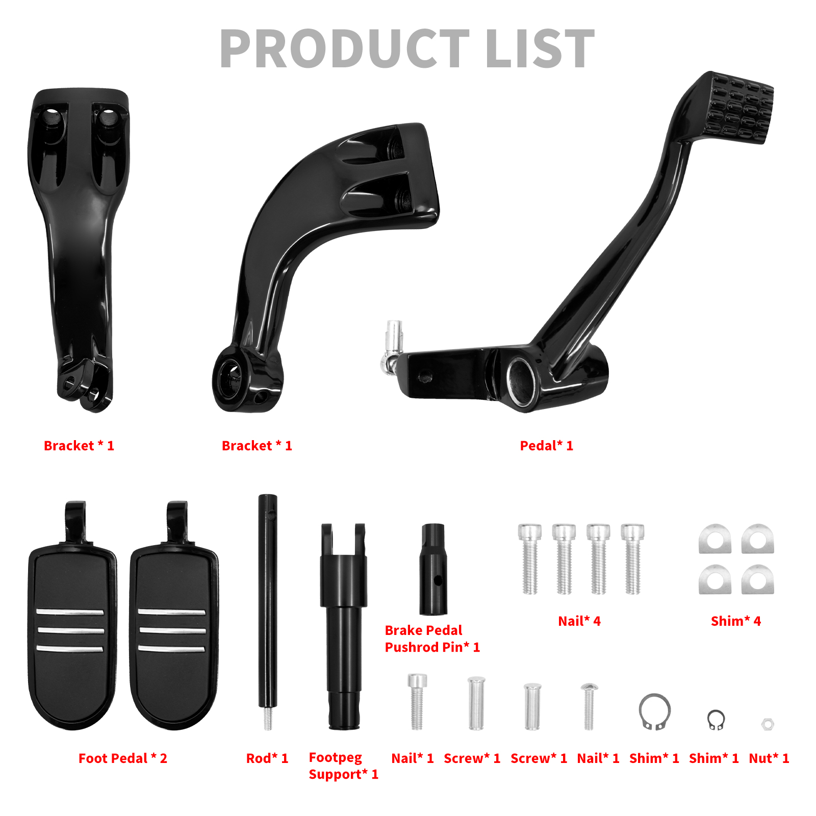 Black Mid Controls Kit Foot Peg Lever For Harley Sportster Black Mid Controls Kit Foot Peg Lever For Harley Sportster