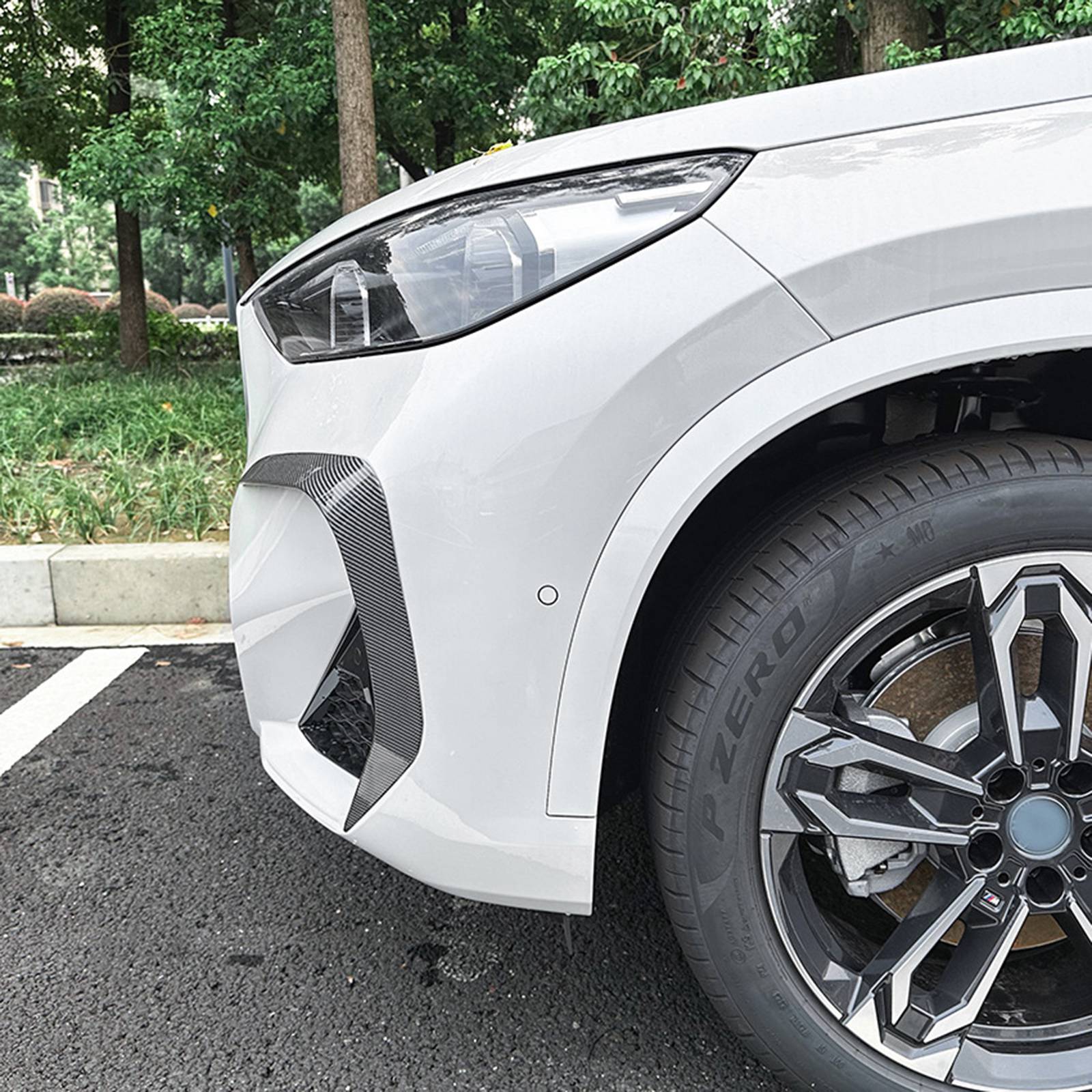 Carbon Look Front Bumper Side Air Vent Trim For BMW X1 U11 U12 M