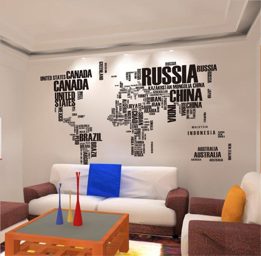 Removable Wall Stickers Letter World Map Quote Vinyl Decal Art - Removable Wall Stickers Letter World Map Quote Vinyl Decal Art Mural Homedecor removable wall stickers letter world map quote vinyl decal art - removable wall stickers letter world map quote vinyl decal art mural homedecor