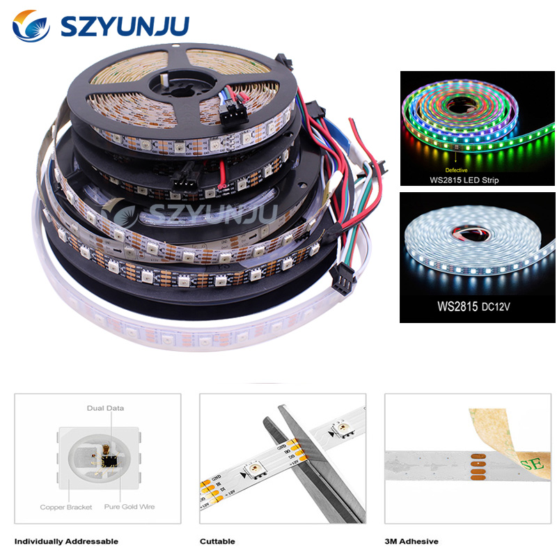 5m 300leds Pixels Ws2815 Dc12v Rgb Led Strip Dual Signal Individual