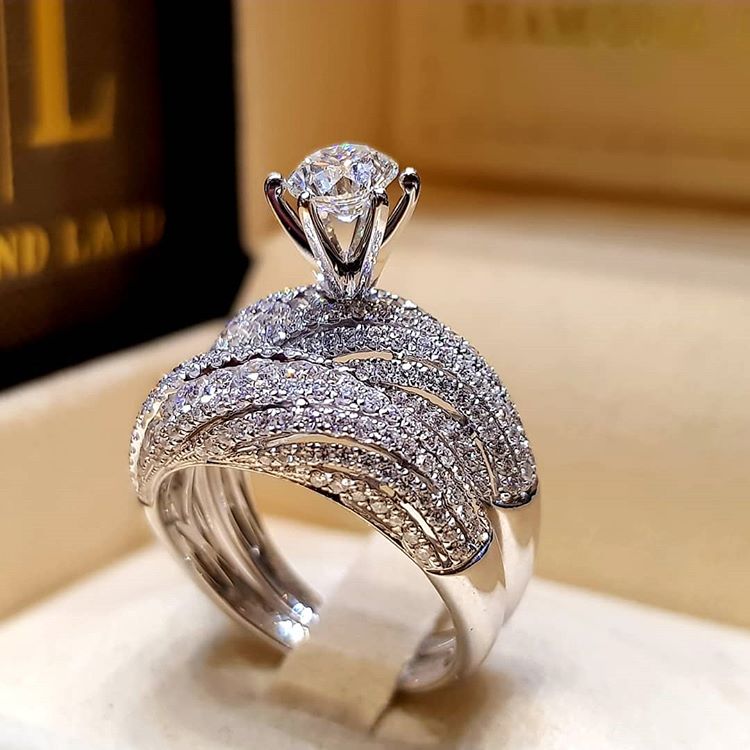 Retro Fashion Jewelry 925 Silver Gemstone Women Bridal Ring Gift Size 6-11