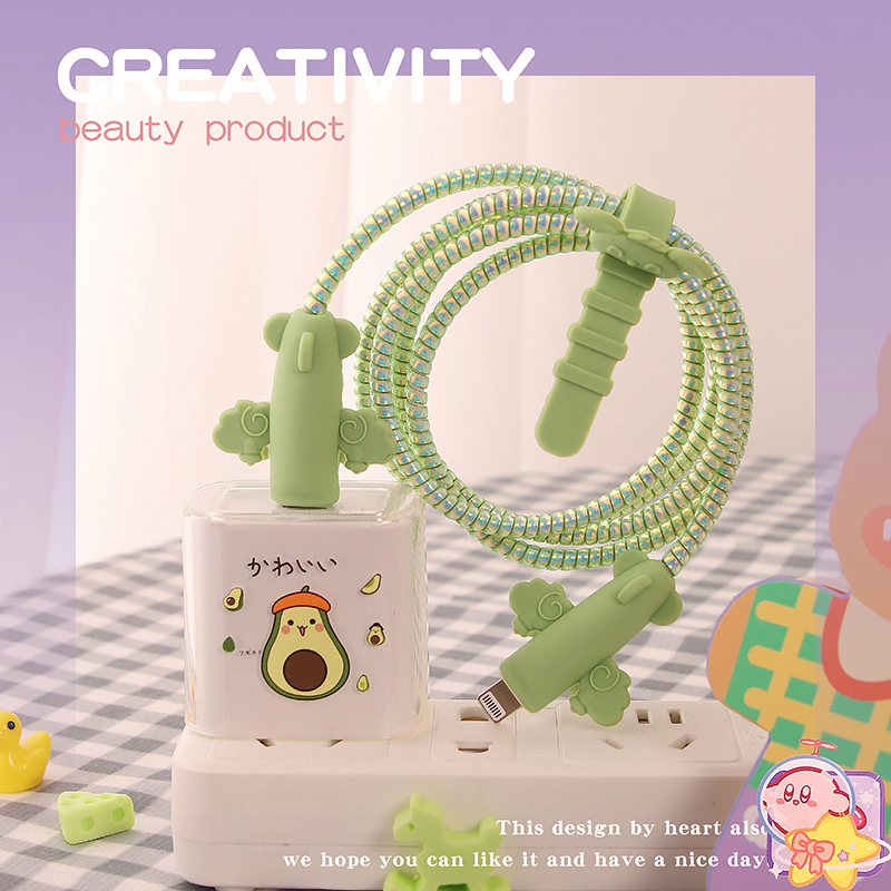 CrashStar Cute Clear Charger Protection For iPhone 18W 20W Fast Charger Charging Cable USB Data Line Protection Cord Protective Case Cartoon Charger Casing Top Seller. 