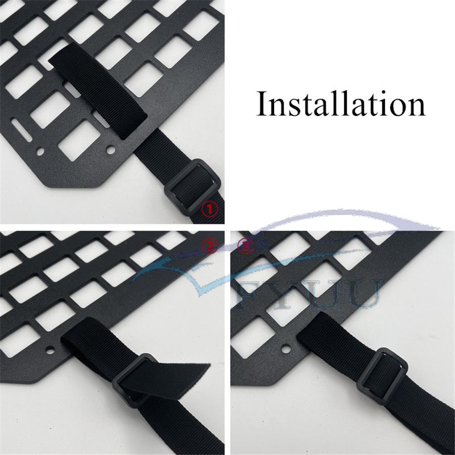 Set of 3 Car Tactical Rigid MOLLE Panel Seat Back Sun Visor Headrest Storage eBa