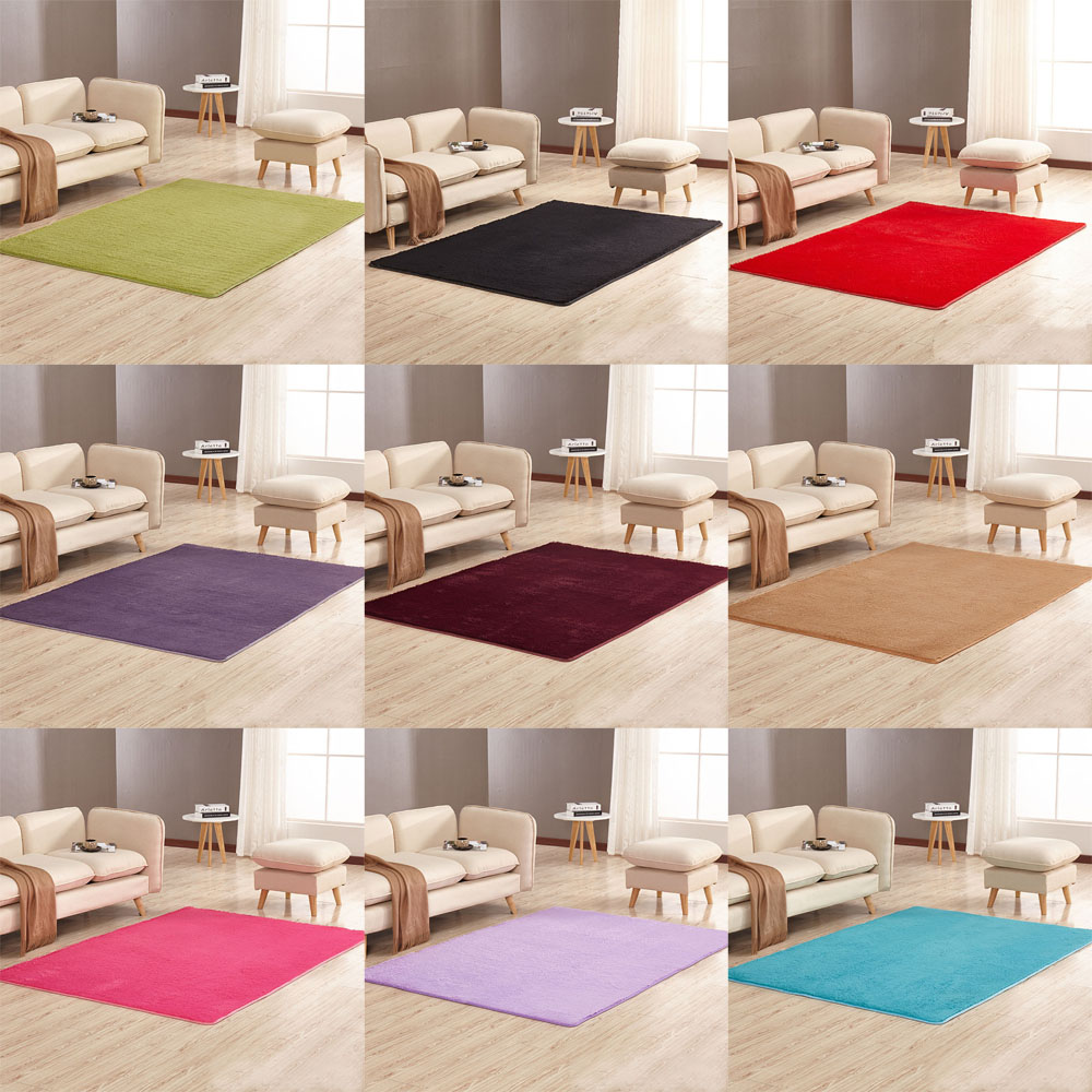 Fluffy Rugs Anti-Skid Shaggy Area Rug Dining Room Home Carpet Floor Mat 80X120CM