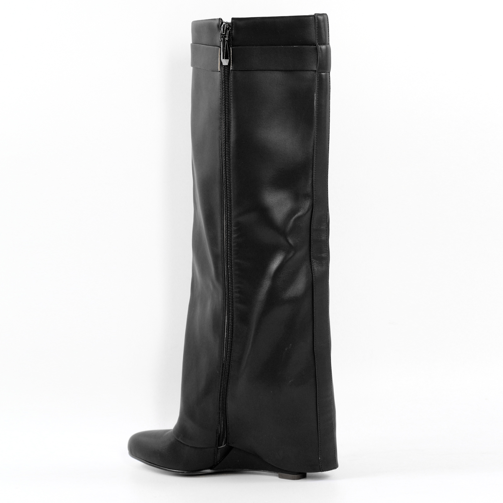 Boots Zara Givenchy Black Fold-over Shark Lock Knee Boot Boots No - Main Image