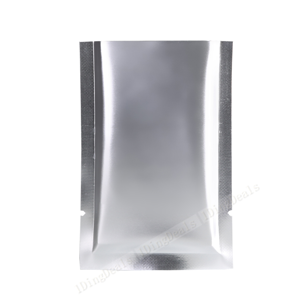 100pcs Matte White Gold Silver Green Kraft Open Top Pouch Bag w/ Tear Notch M34