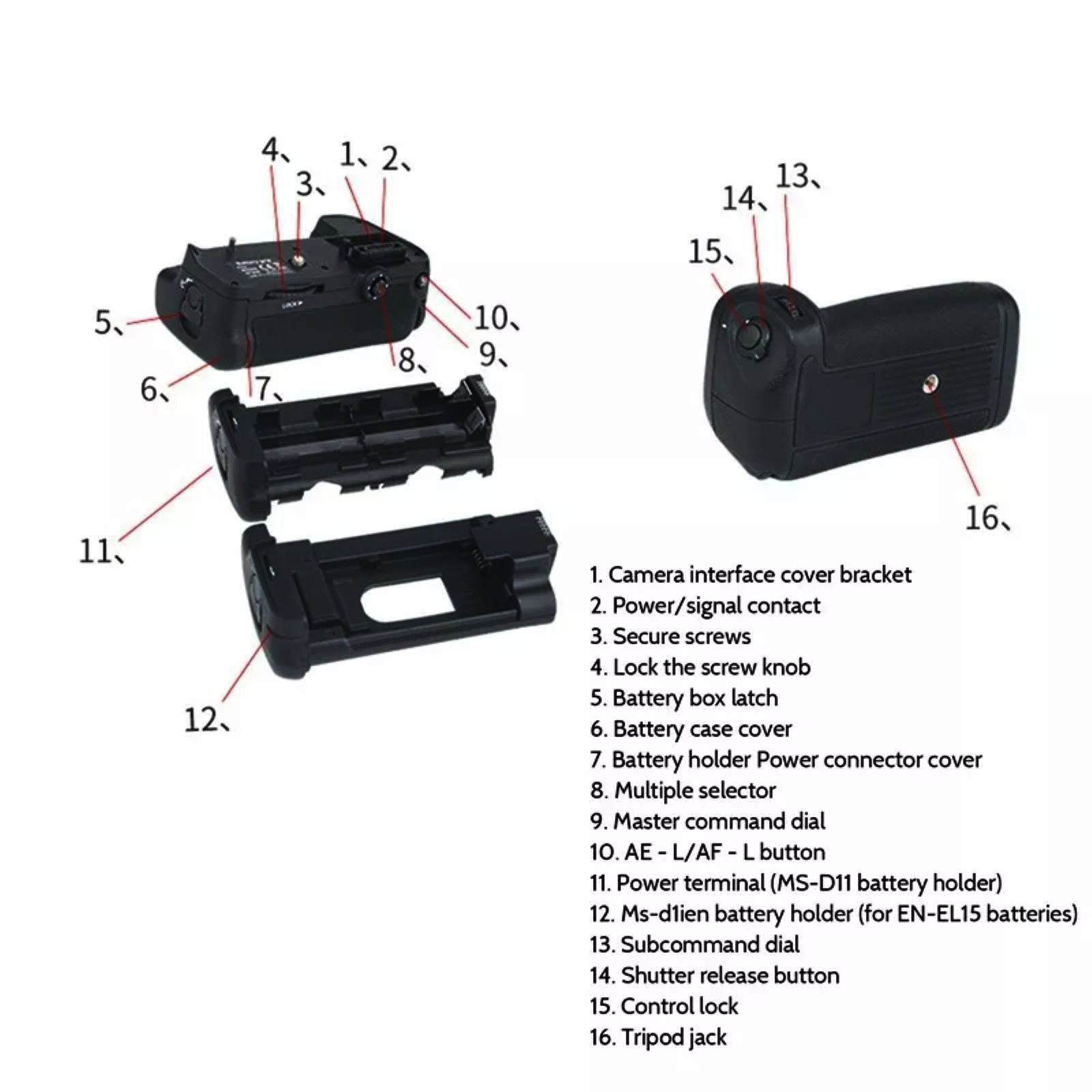MB-D11 Battery Grip for Nikon D7000 Battery Pack Grip Camera