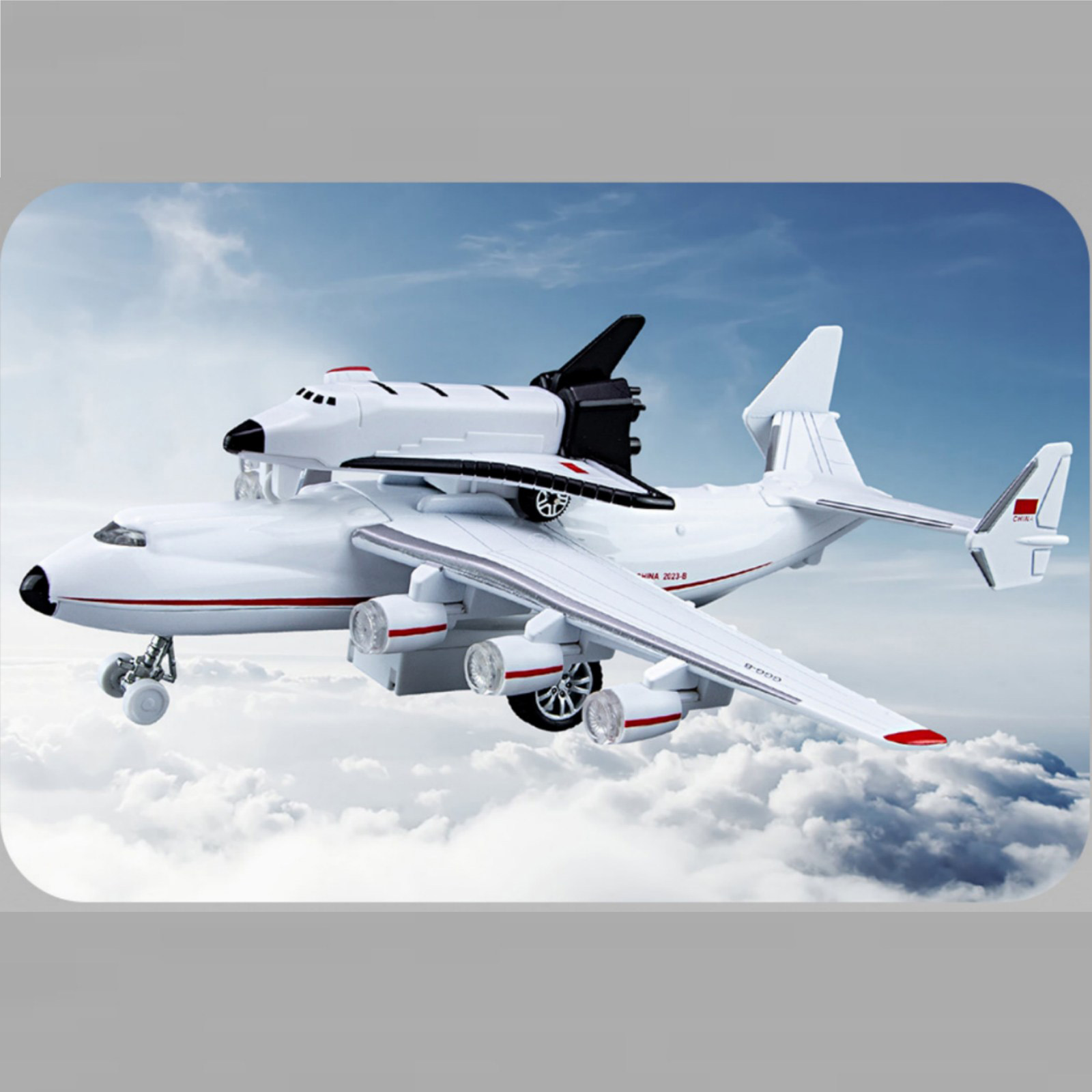 1/400 Soviet An-225 Plane w/Buran Orbiter Model Sound Light Pull