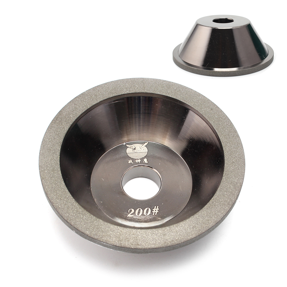 Bowl Shape Brazed Diamond Grinder Grinding Wheel Tool Grit 200 Black, 4-inch(100mm