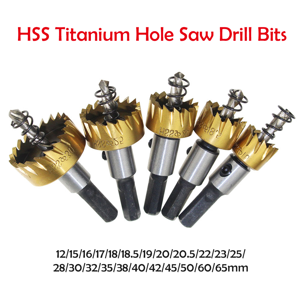 Hole Saw Drill Sheet Metal Reamer 12-65mm Hole Saw Cutter Drill Bit Set HSS