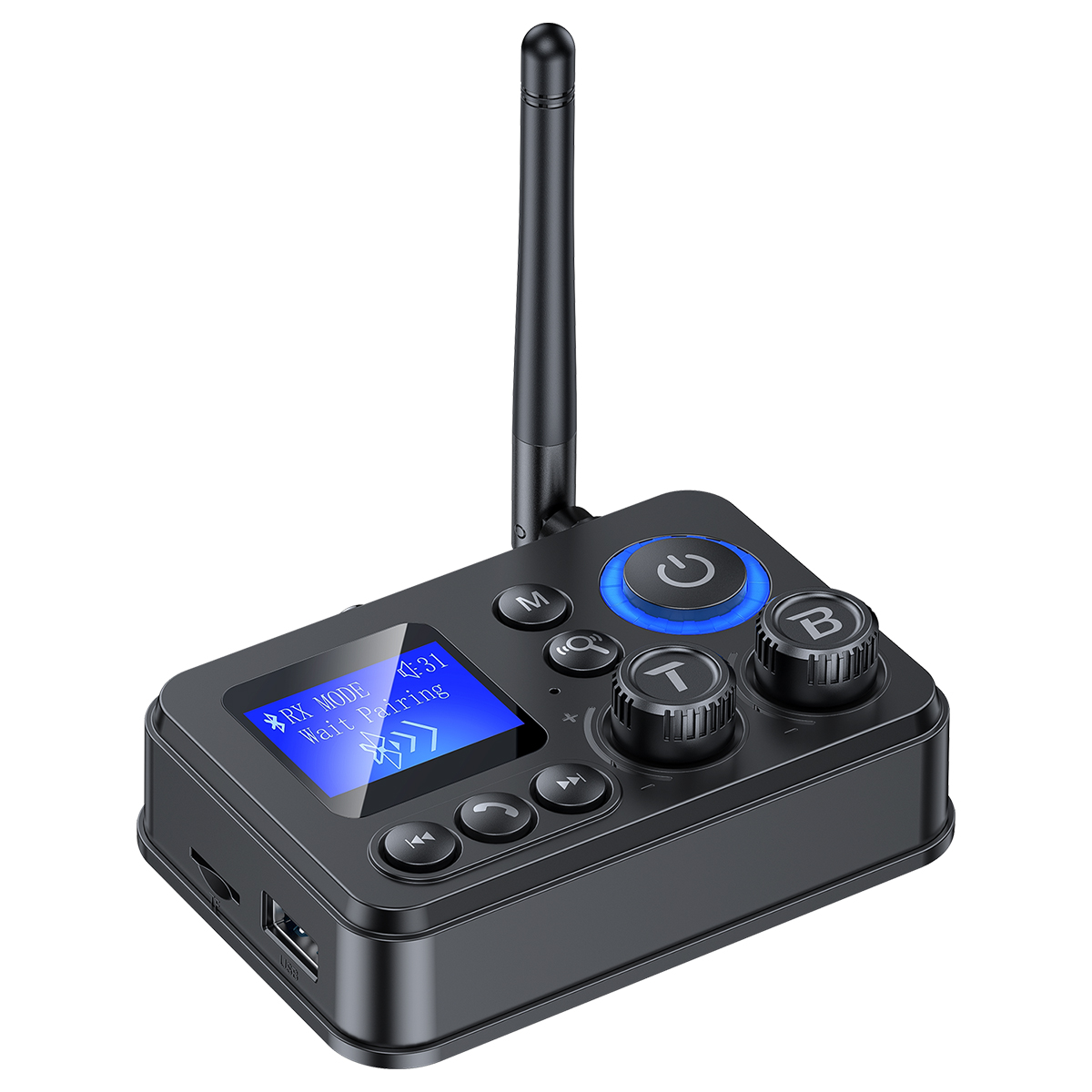 アクセサリー B+COM 5X Bluetooth Communication system GT87 Bluetooth 5.4 Audio Adapter TX/RX 20M Range LCD AUX Optical