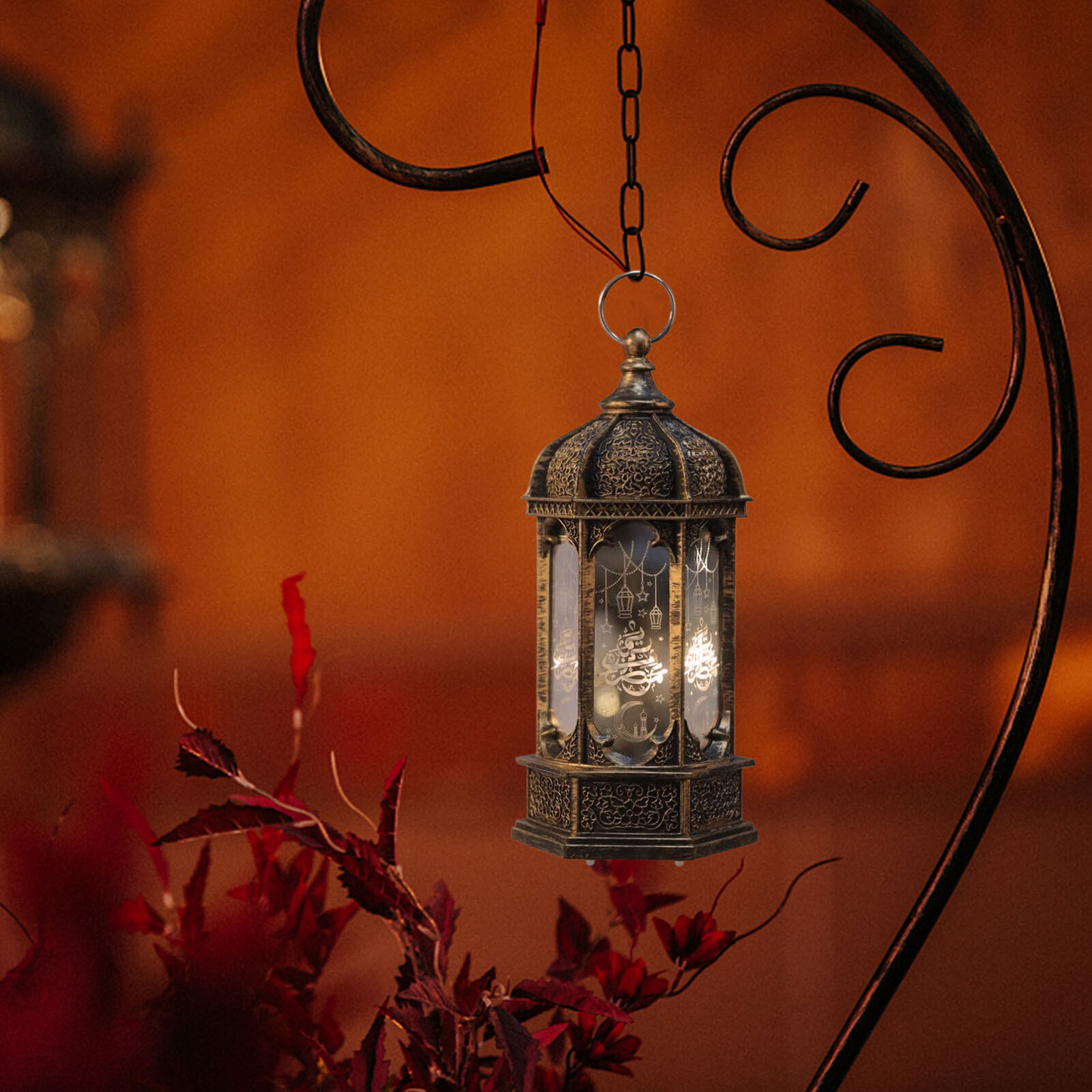 Guirxiété lumineuse LED pour Ramadan, lune, étoile, lumières de mosquée,  lanterne Eid Mubarak, décor rigourmusulman, fournitures