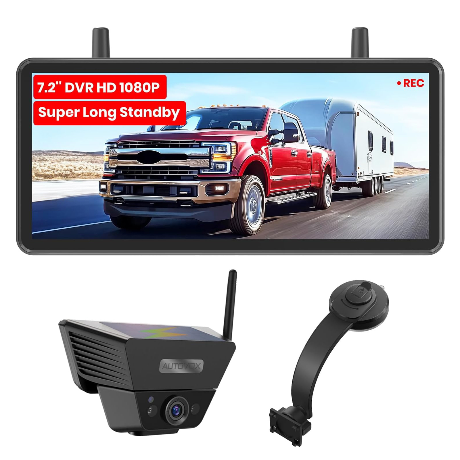 Auto-VOX W7 Kabellos Digital Rückfahrkamera Set mit 5 LCD-Monitor mit Auto-VOX W7 Kabellos Digital Rückfahrkamera Set mit 5 LCD-Monitor mit
