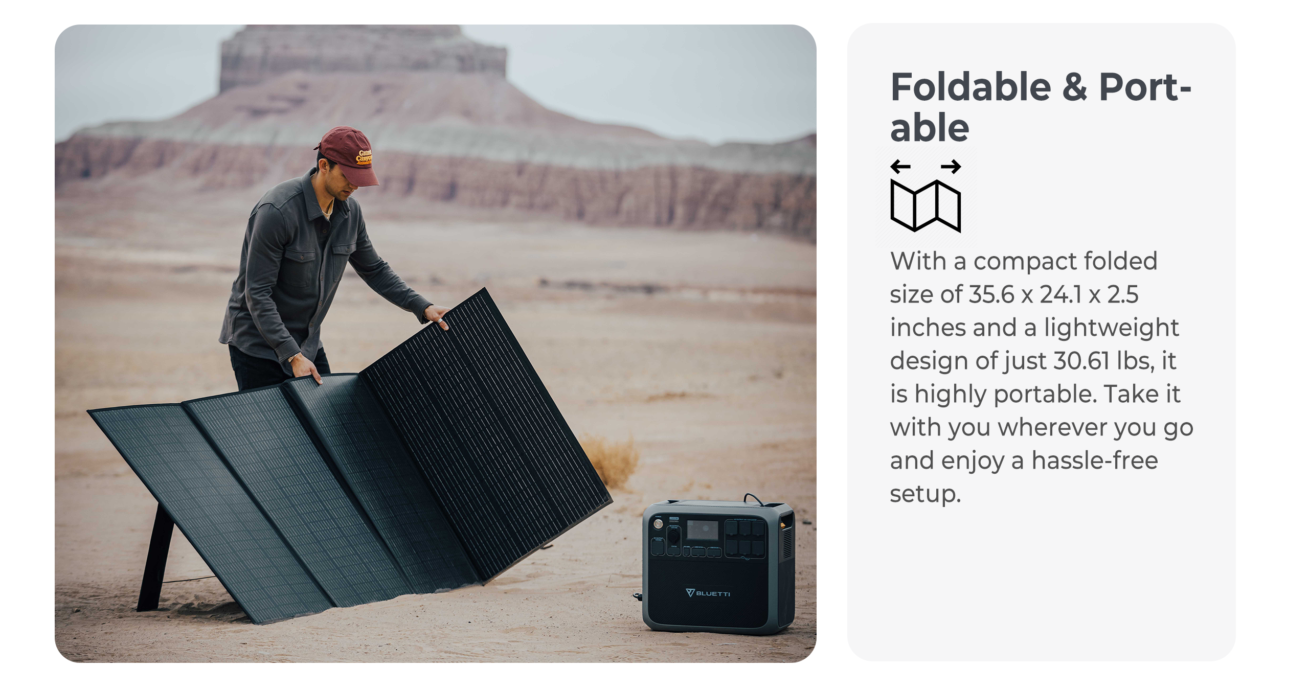BLUETTI 350W PV350 Foldable & Portable Solar Panel for Power 