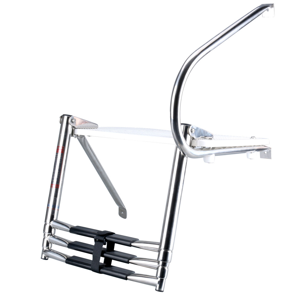 Boat Swim Polyethylen Outboard Platform Stainless Rail & Brackets 3